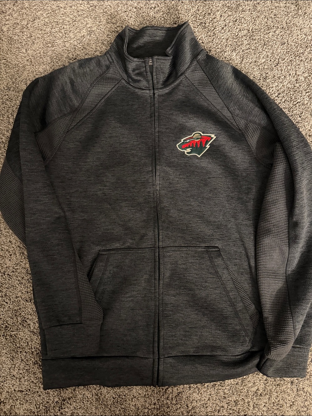 Men's Charcoal Full-Zip Hoodie with Team Crest